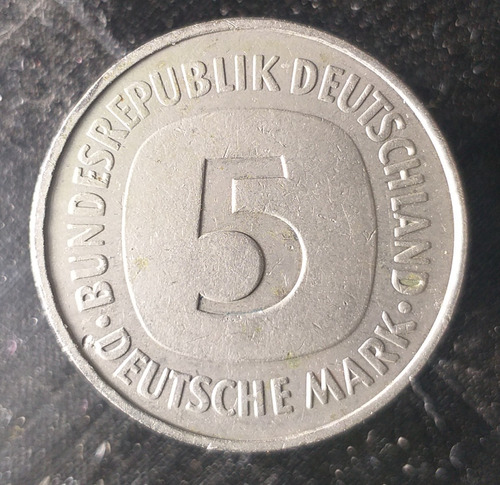 M426 Alemania Moneda 5 Marcos 1977 J Km# 140.1 Xf