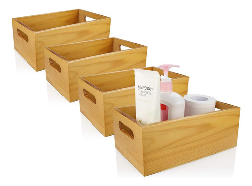 Organizador De Madera De 6 X 10 Pulgadas Con Asa Para Baño Y