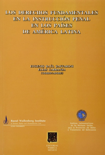 Derechos Fundamentales En La Instruccion Penal En Los Paises, De Eugenio Raúl Zaffaroni. Editorial Porrúa México En Español