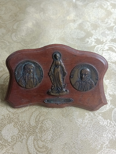 Antiguo Adorno Religioso Virgen Medalla Milagrosa 