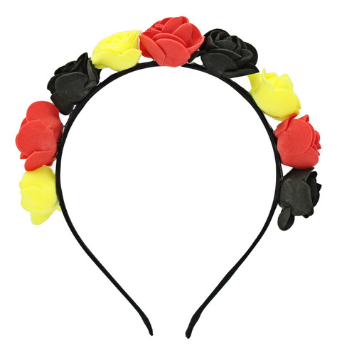 Kit 3 Tiara Flores Alemã Oktoberfest Vermelha Preto Fantasia
