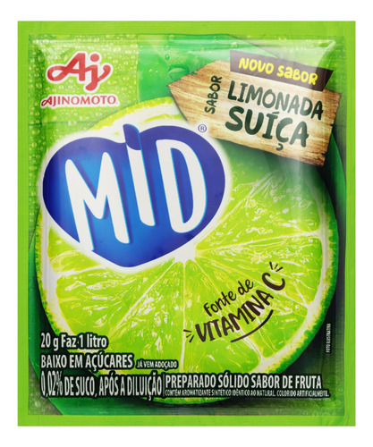 Suco de limonada suíça  Mid em pó sem glúten 20 g 