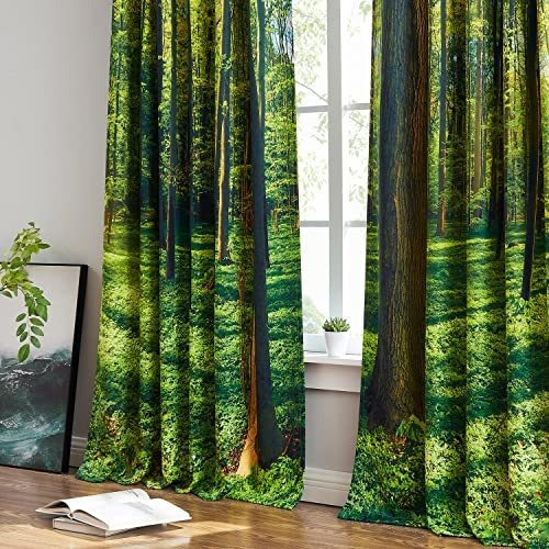 Bosque Negro Cortinas 84 Pulgadas Árbol Verde Hh6we