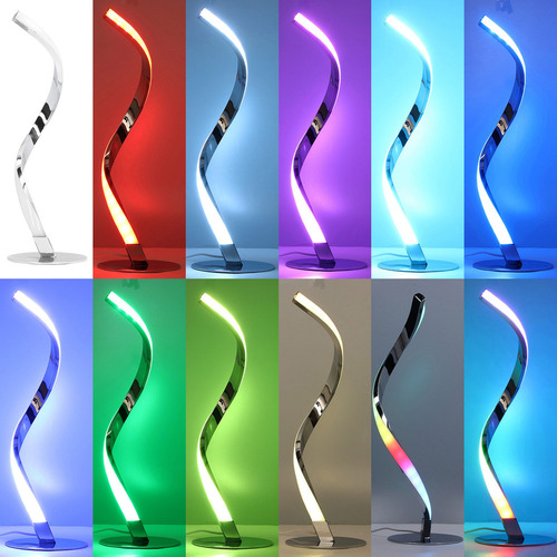 Lámpara De Escritorio Led En Espiral, Mesa Curva Moderna