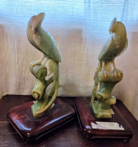 Antiguas Figuras Pareja De Pájaros (Usado)
