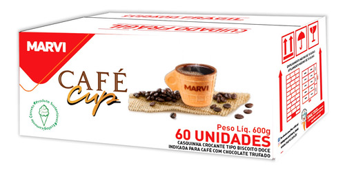 Imagem 1 de 3 de Café Cup Xícara Casquinha Marvi 60 Unidades