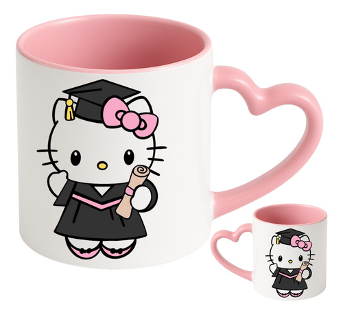 Taza Cerámica Asa De Corazón Graduación Hello Kitty 320 Ml Hello Kitty 2