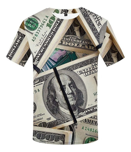 Camiseta De Dinero Para Hombres Impresión 3d Factura Dólar C