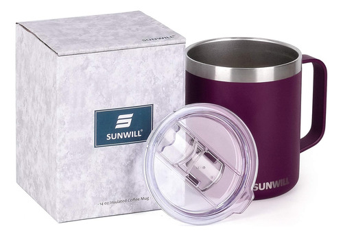 Taza De Cafe Sunwill De 14 Oz, Taza De Camping Con Aislam...