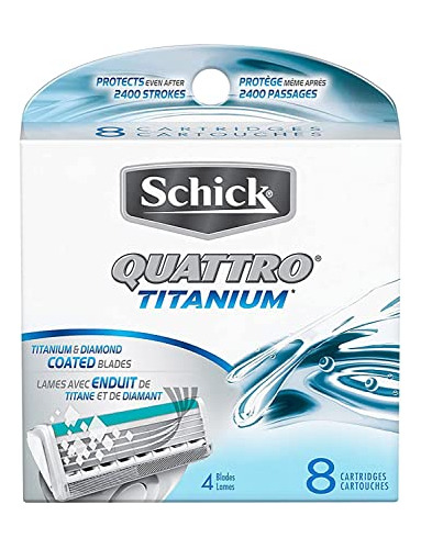 Recambios De Cartuchos De Afeitar Schick Quattro Titanium, 8