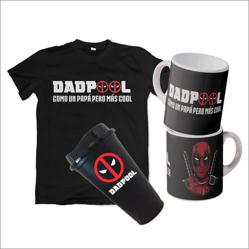 Papá Deadpool Marvel Regalo Set Kit Dad Dia Del Padre