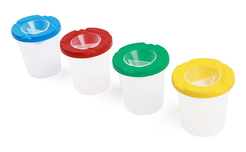 Juego De 9 Vasos De Pintura Antiderrames Con Pinceles Y Pint