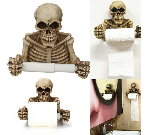 Soporte Para Rollos De Papel Higiénico De Calavera, Montaje