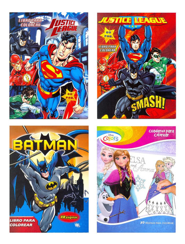 Pack 4 Libros - Cuadernos Para Colorear Infantil