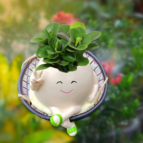 Plantador Colgante Sonreír Cara De Maceta Con Estilo A