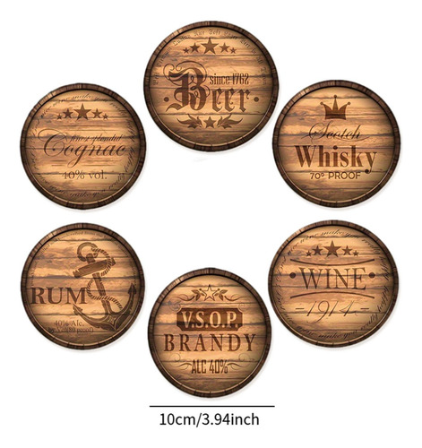6 Posavasos De Madera Para Bebidas, Protección Para , Juego