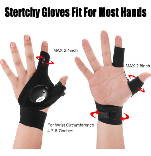 Guantes De Luces Led Para Hombres Ideales Para Pesca Y Repar