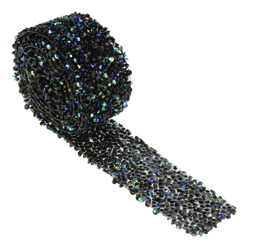 Rollo De Malla Con Cinta De Diamantes De Imitación De Crista
