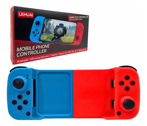 Joystick Retratil Bluetooth 5.0 Para Celular Pc Tv E Switch Cor Azul/vermelho