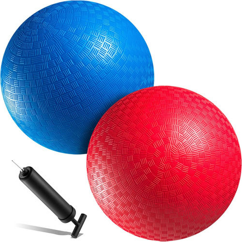 Juego De Kickball Rojo Y Azul - (9 Pulgadas) Con Bomba Pa