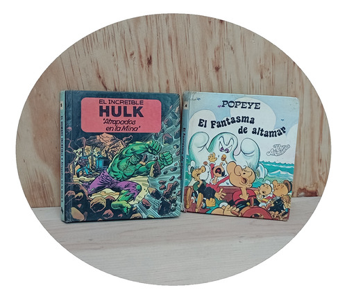 Minilibro Pop Up El Increíble Hulk Y Popeye Vintage 2 Piezas (Usado)