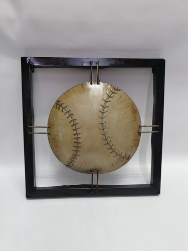 Cuadro Aviso Metal Bola Béisbol U.s.a Relieve