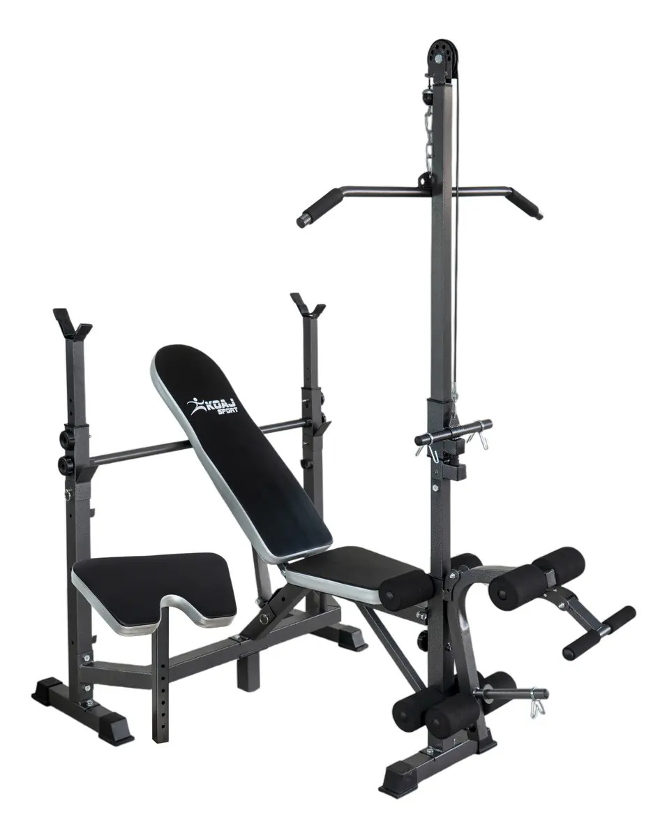 Banco Multifuncional Koaj Sport Fitness 5 Posiciones Negro Acero