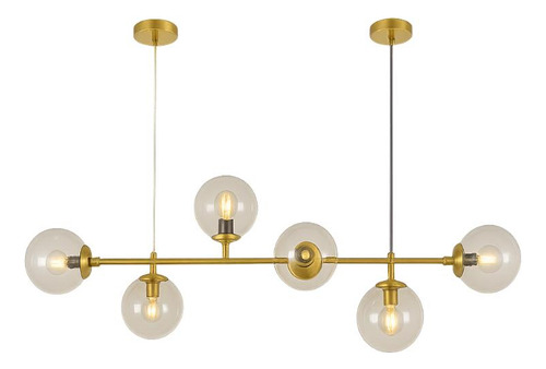 Lustre Moderno Jabuticaba 6 Globos Vidros Molecular Bivolt