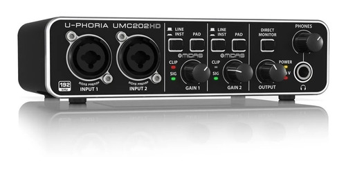 Interface Behringer Umc202hd Placa De Sonido Usb Midas 2 Can