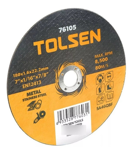 Disco De Corte Metal 4 1/2 Plano Tolsen 76102 - Tyt