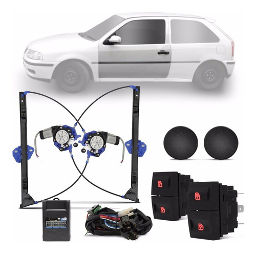 Kit Vidro Elétrico Sensorizado Gol 2p G3 Portas Dianteiras