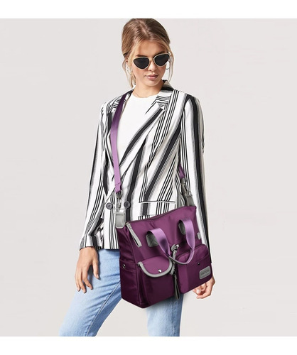 Imagen 9 de 9 de Bolso De Hombro De Nailon Con Múltiples Bolsillos P/mujer