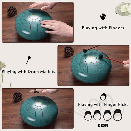Four Uncles Steel Tongue Drum, Instrumento De Percusión H...