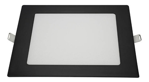 Painel Plafon De Led Quadrado Para Embutir 12w Bivolt Preto Cor 3000k 110V/220V