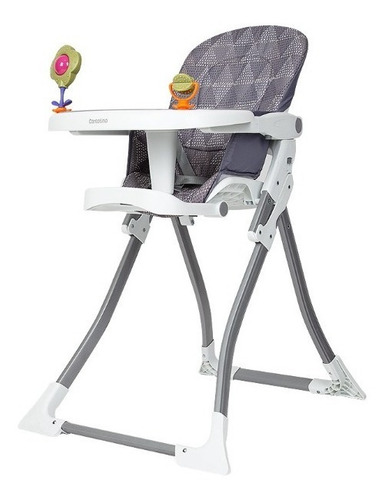 Silla De Comer Plus Carestino Plegable Gris Estampado