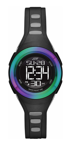 Reloj Mujer Skechers Sr2099 Cuarzo Pulso Negro En Silicona