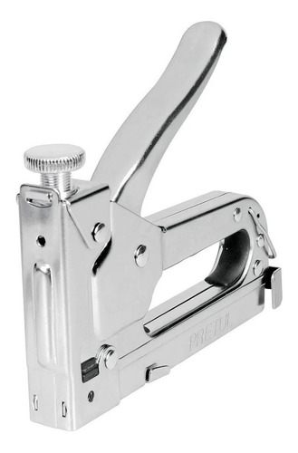 Imagen 4 de 7 de Engrampadora Tipo Pistola Manual Pretul + 200 Grampas 27101