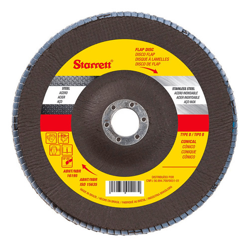 Disco Flap 4.1/2 Fibra De Vidro Conico