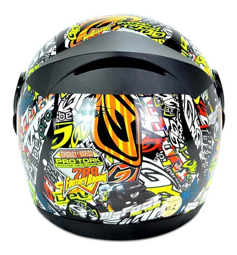Casco Moto Integral Evolution Protork. Sticker Bomb T60