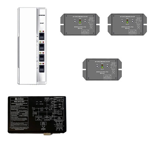 Interfone Para Elevador 3 Pontos Intercomunicador Aztlan Kit