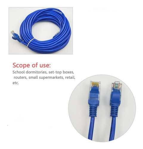 Imagen 5 de 6 de 5/10/15/20/25/30 / 50m Ethernet Internet Rj45 Lan Cable Cone