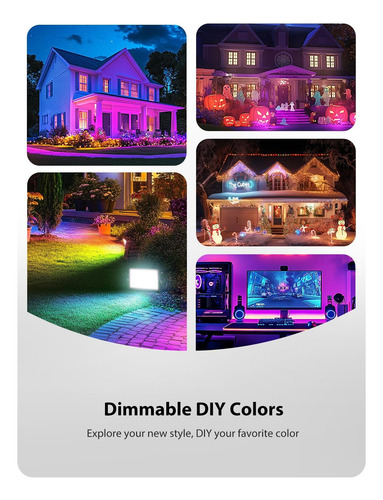 Paquete De 6 Luces Led Rgb Onforu Para Exteriores, 50 W C...