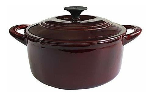 23cm Vino Rojo Hierro Fundido Esmalte Olla Olla Olla Olla Ol