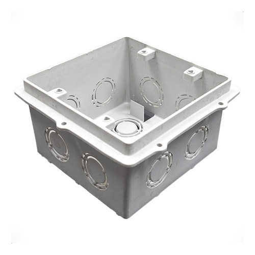 Caja De Embutir Cuadrada Grande Pvc Genrod 10x10 X50u Gris
