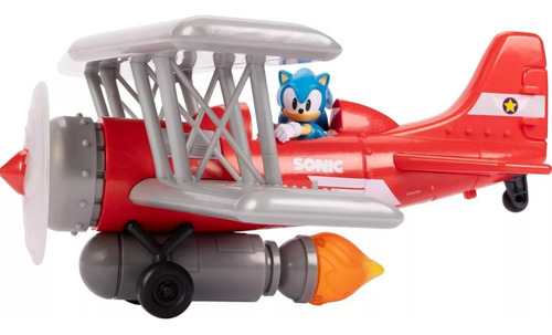 Sonic The Hedgehog, Set De Avión Biplano Tornado Con Figura