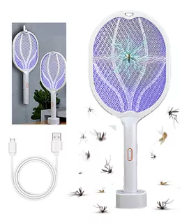 Raqueta Eléctrica Mata Moscas Zancudos Insectos Con Uv Y Usb