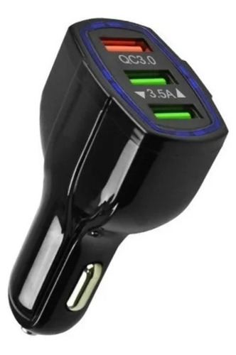 Cargador Rápido Auto 3 Puertos Usb Qualcomm Qc3.0 12v