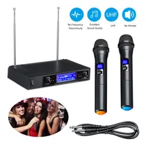 Comprar Micrófonos Karaoke Uhf Profesional 2 Ch Inalámbrico Dual