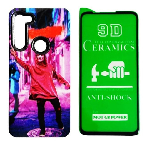 Estuche Antichoque Motorola Moto G8 Power + Vidrio Cerámico