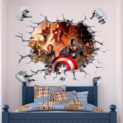 Vinilo Decorativo 3d Superhéroes Avengers-23 Sticker Calca